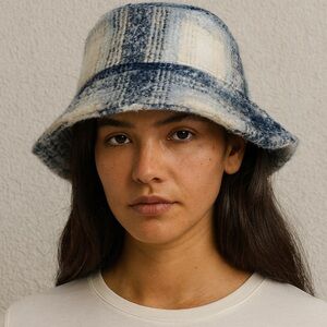 David  and young plaid bucket hat